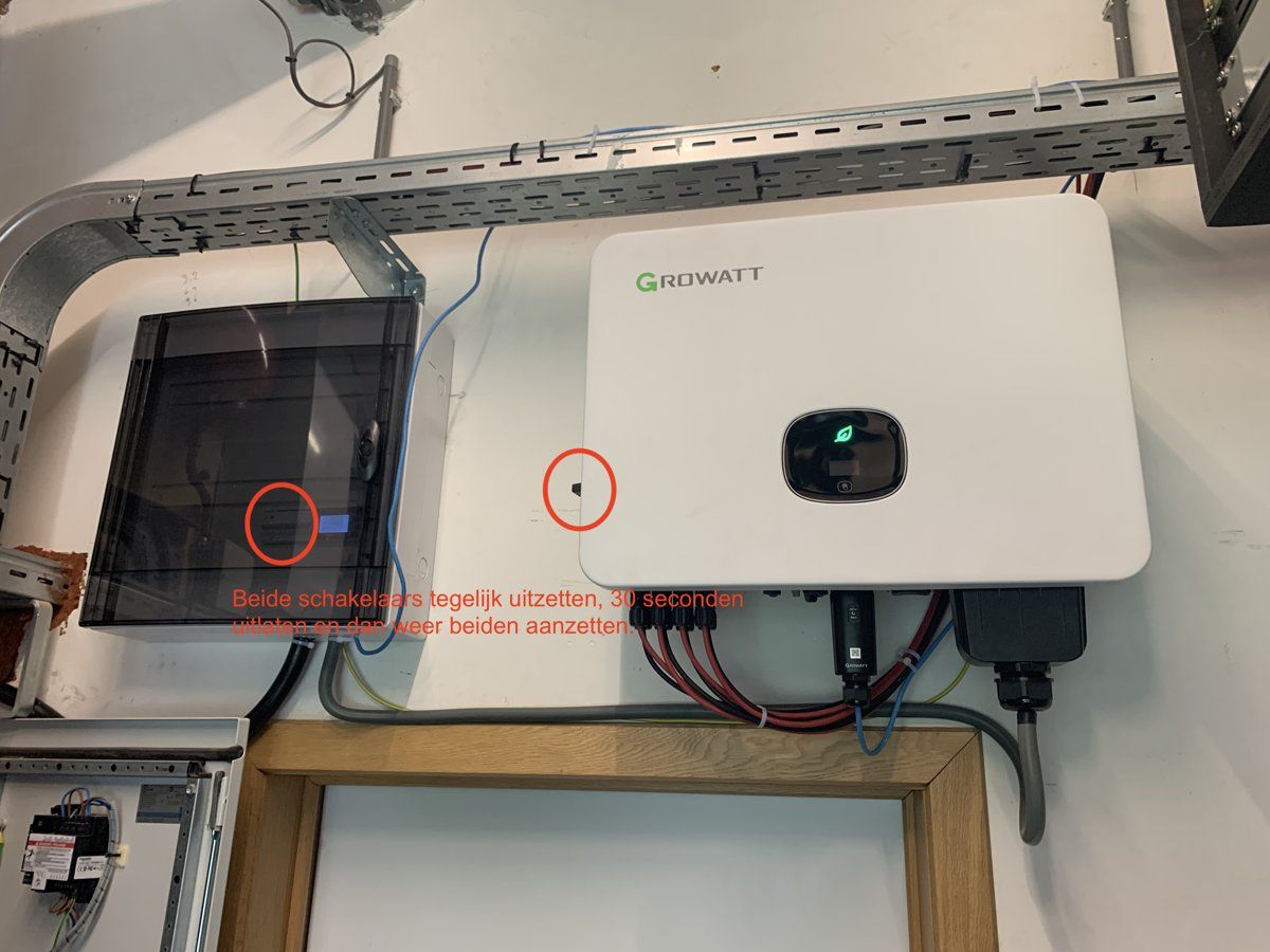 Batterij gekoppeld aan omvormer